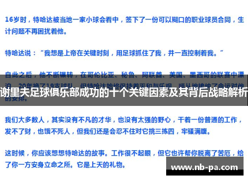 谢里夫足球俱乐部成功的十个关键因素及其背后战略解析 谢里夫足球俱乐部成功的十个关键因素及其背后战略解析